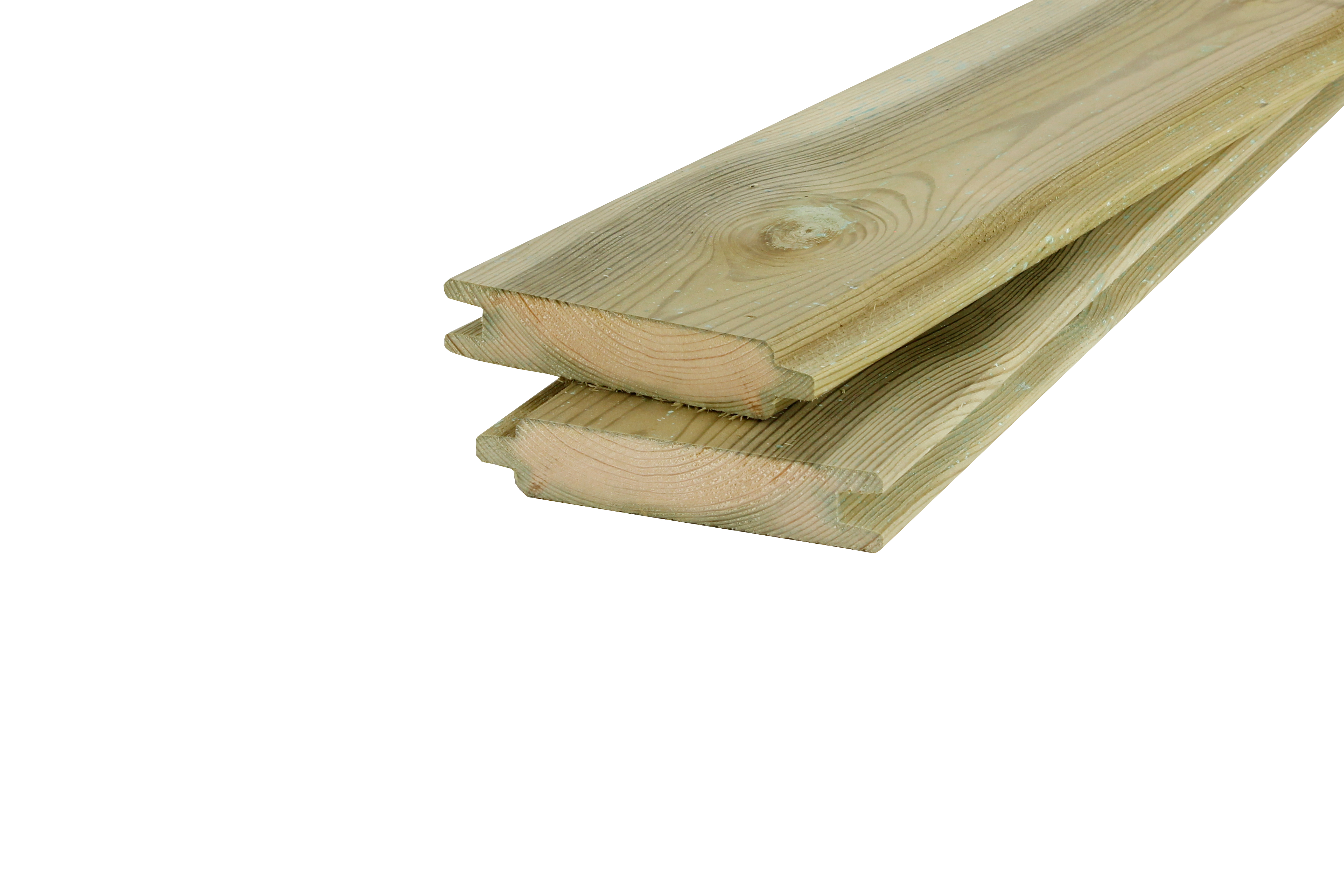 Blokhutprofiel plank | Grenen | 28 x 145 mm | 200 cm | Groen geïmpregneerd