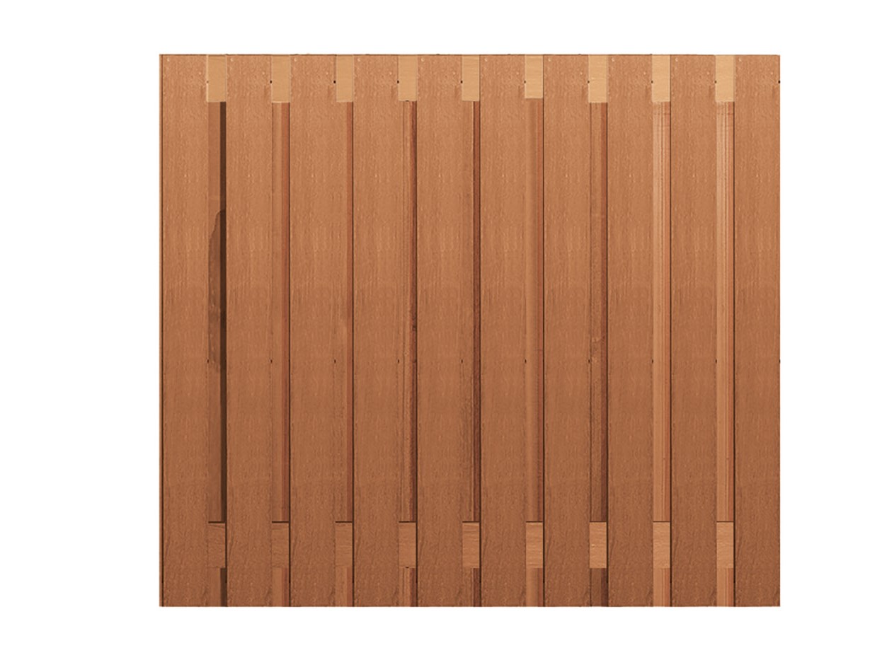 Schutting hardhout, 21-planks, 180 x 180 cm