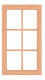Vast raam 6-ruits douglas, 73 x 129 cm