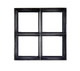 Stalen raam | Vast | 50 x 60 cm | Dubbel glas | Zwart gecoat