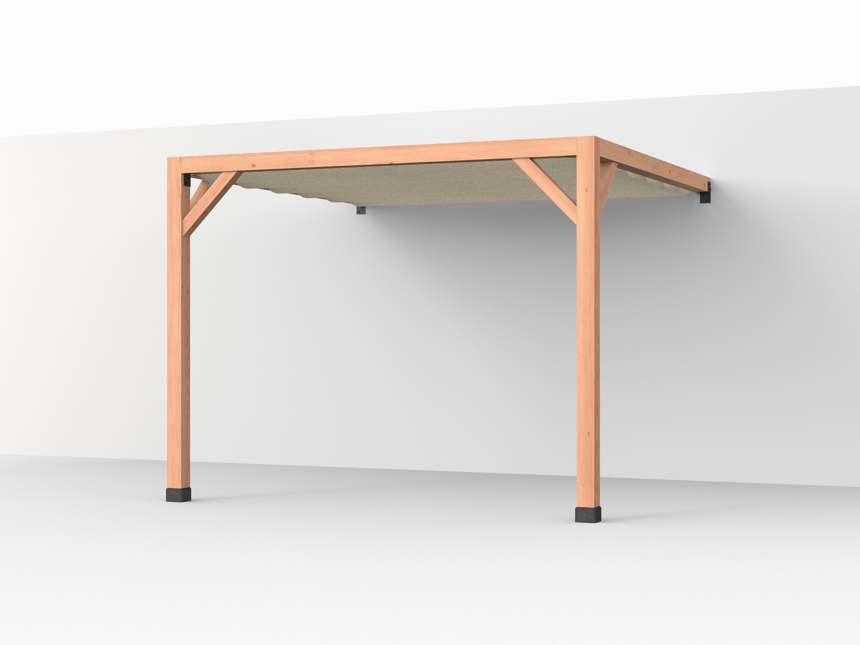 Douglas pergola fijnbezaagd | Aanbouw | 324 x 312 cm | Gebroken wit