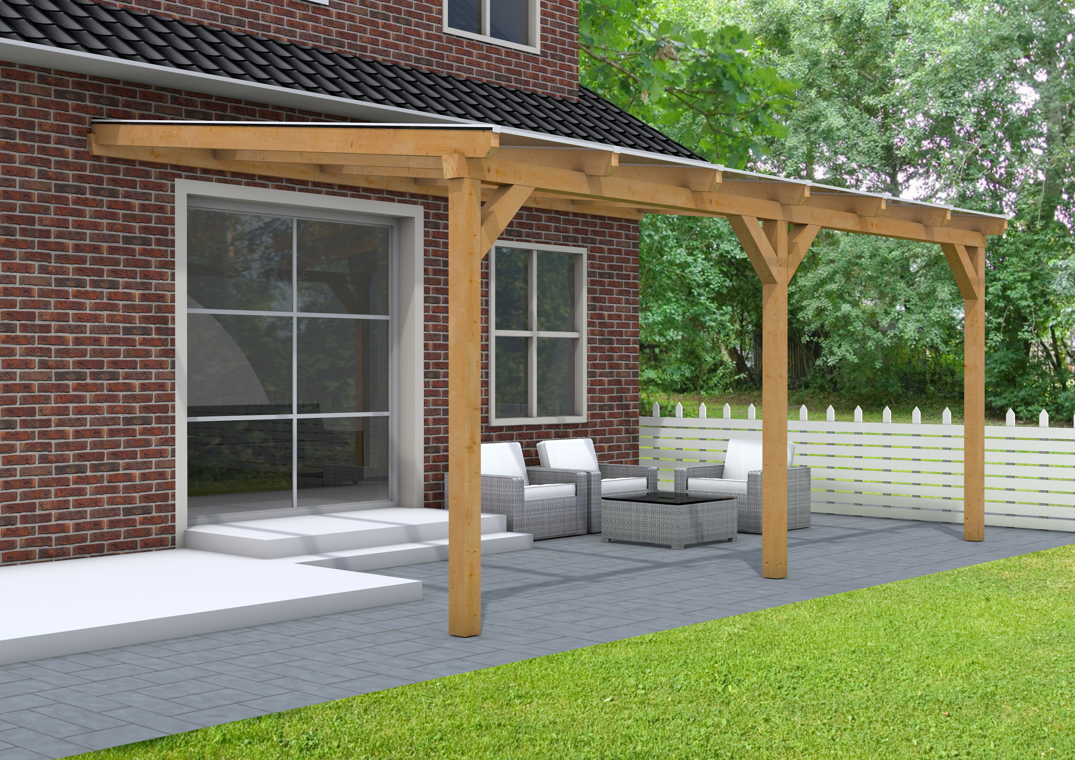 Woodvision Veranda | 600 x 300 cm | Heldere dakplaat