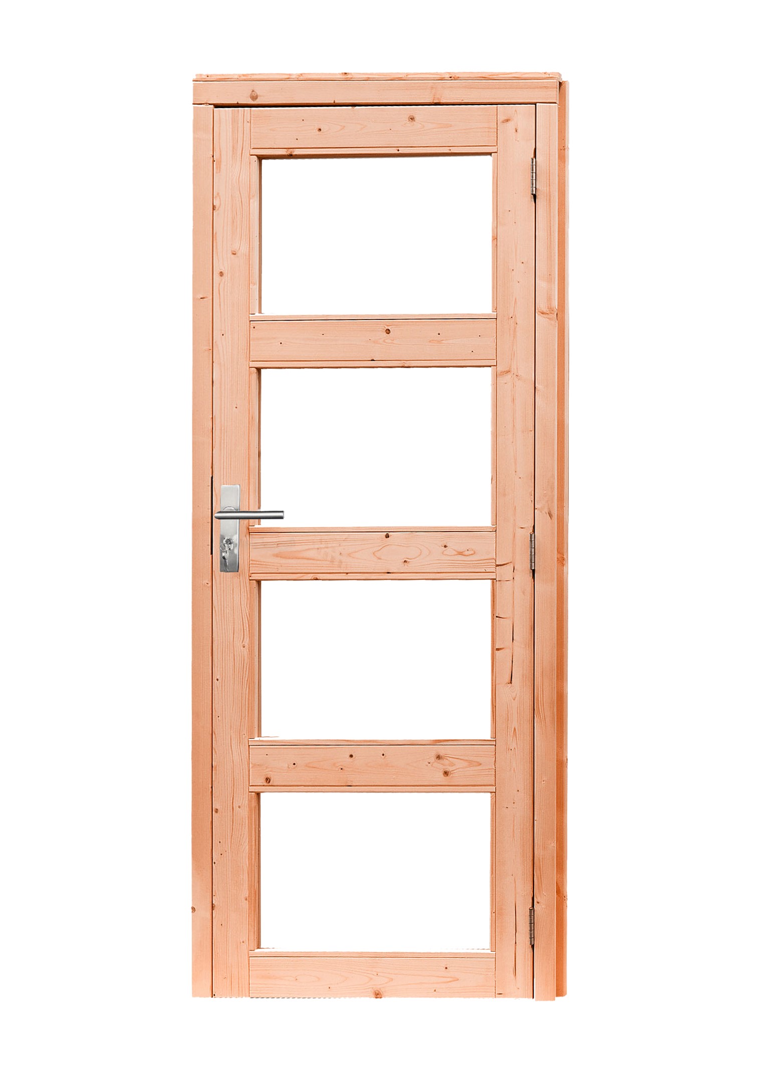 Woodvision | Douglas enkele deur | Melkglas 4-ruits | R | 90 x 201 cm