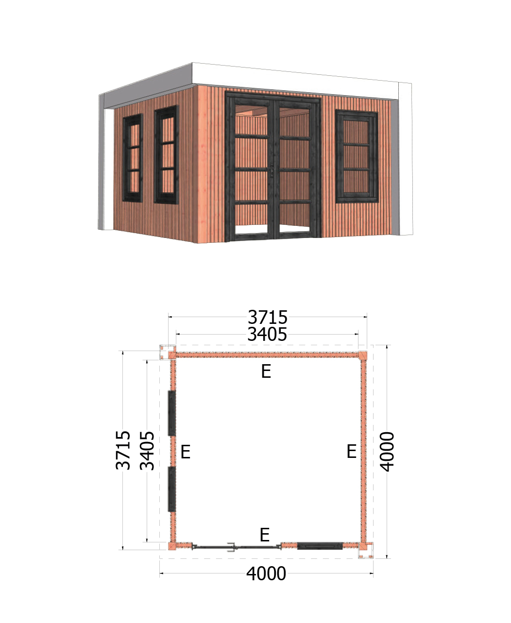 Trendhout | Buitenverblijf Verona | 4000x4000 | Rechts | Combinatie 1