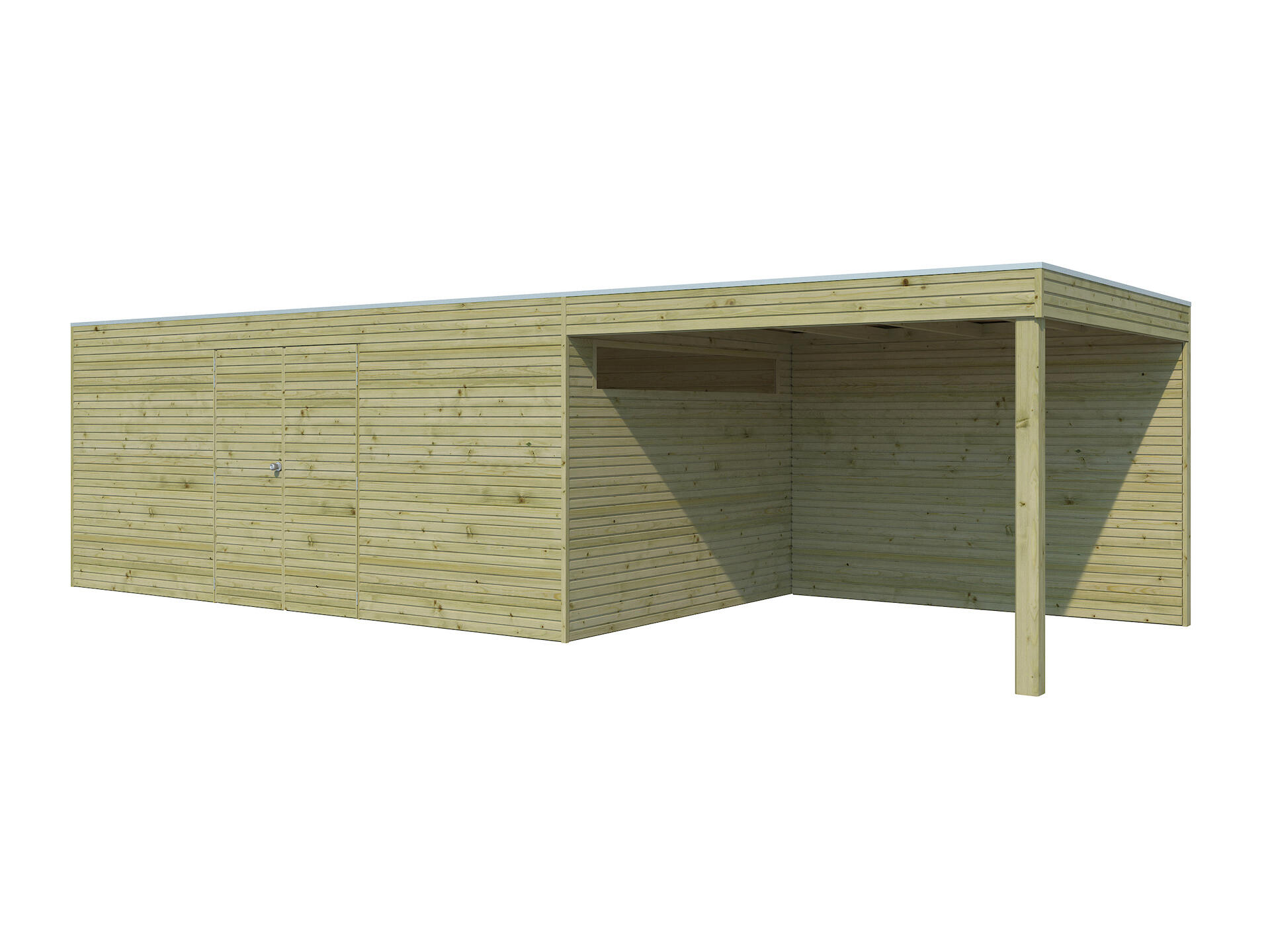 Blokhut met luifel | BS | 810 x 300 cm | Gardenas