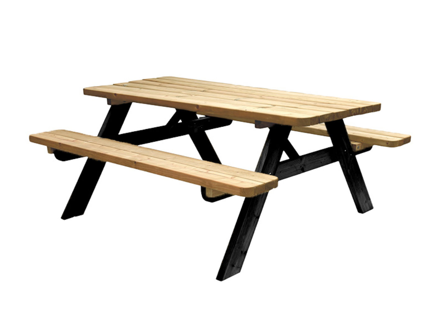 Picknicktafel vuren, zwart geïmpregneerd, 180 x 70 cm