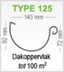 S-Lon | Dakgoot Lessenaarsdak Verzinkt | Type 125 | 1190-1360cm