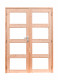 Woodvision douglas dubbele deur 4-ruits met melkglas