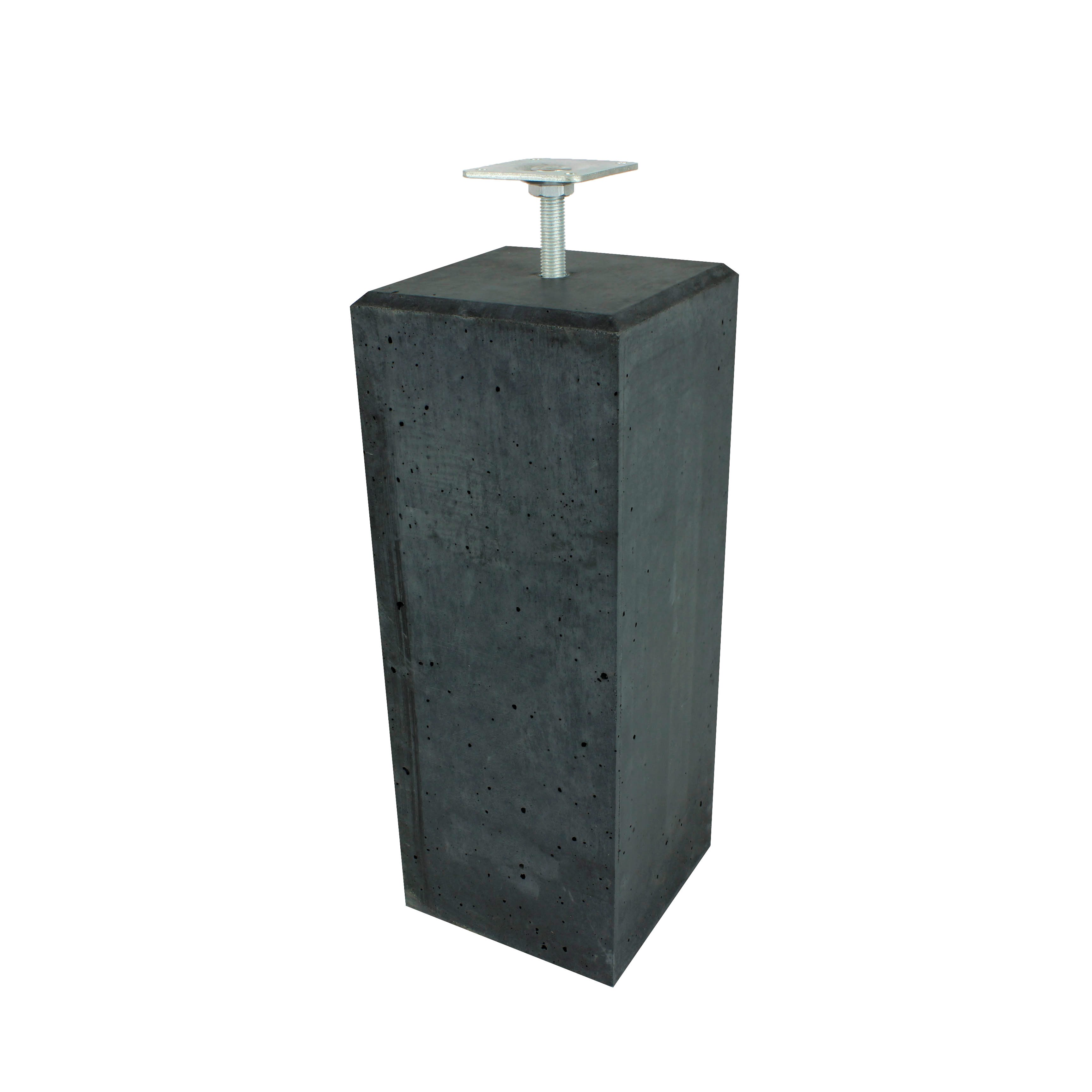 Betonpoer met facetrand | 22 x 22 cm voor paal 19-20 cm | Inclusief stelplaat