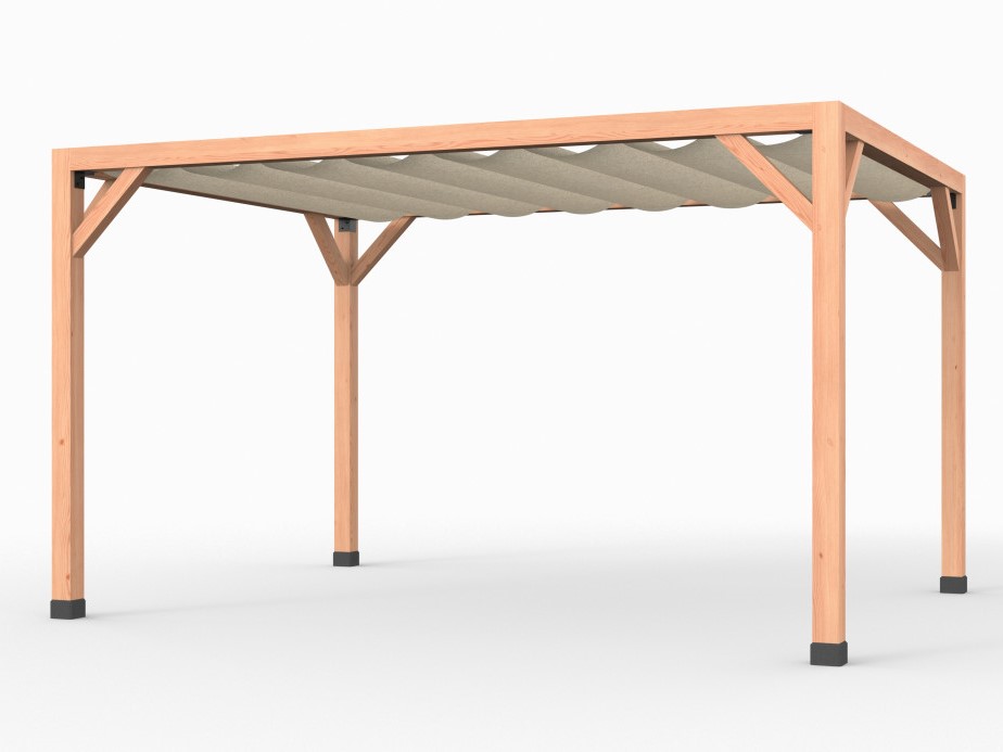 Pergola douglas fijnbezaagd gebroken wit, 424 x 324 cm