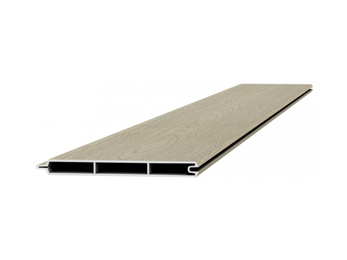 Aluminium schermplank met houtmotief, 2.1 x 19.5 x 180 cm, eiken
