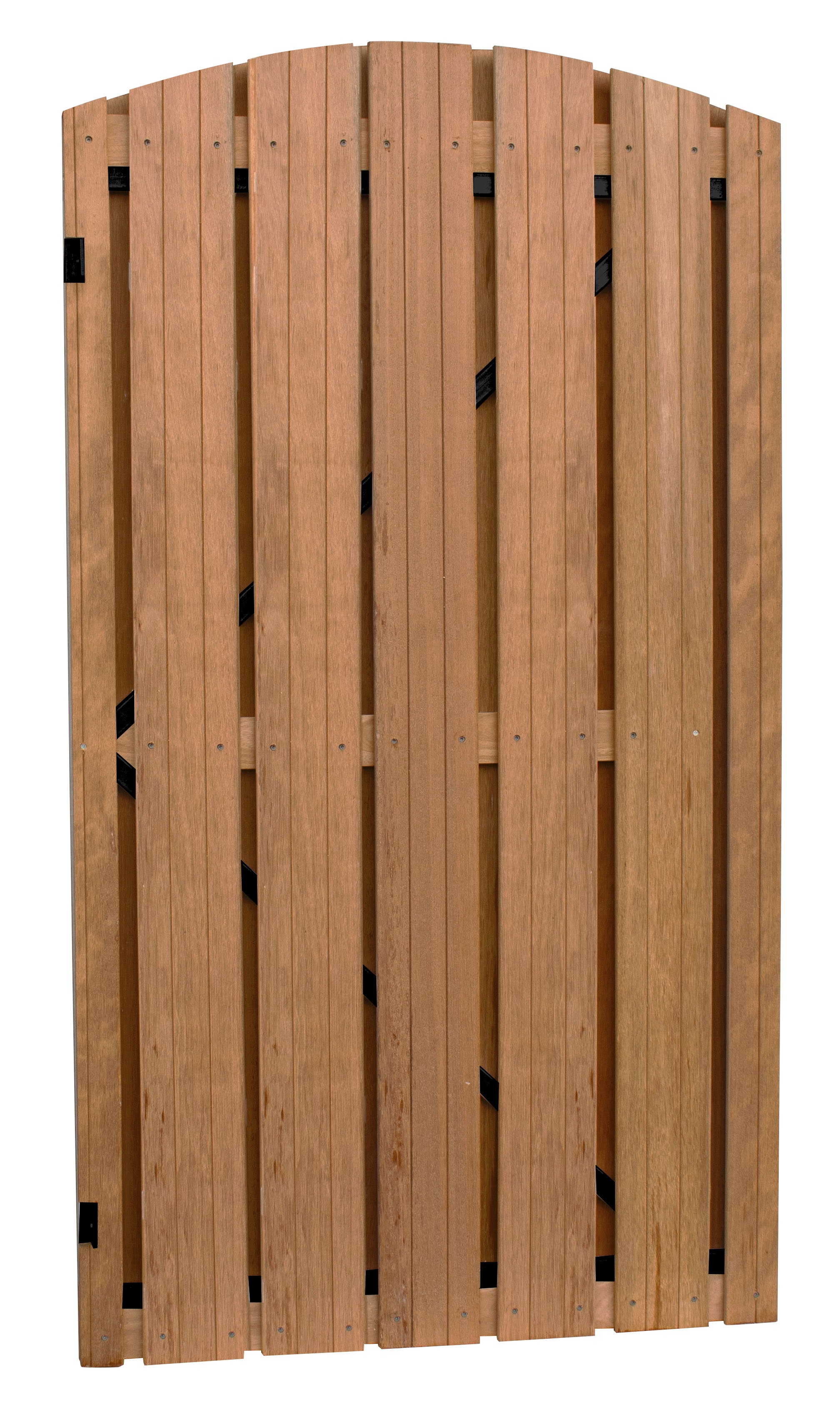 Hardhouten toogplankendeur | Stalen poortframe | Verticaal | 100 x 180 cm