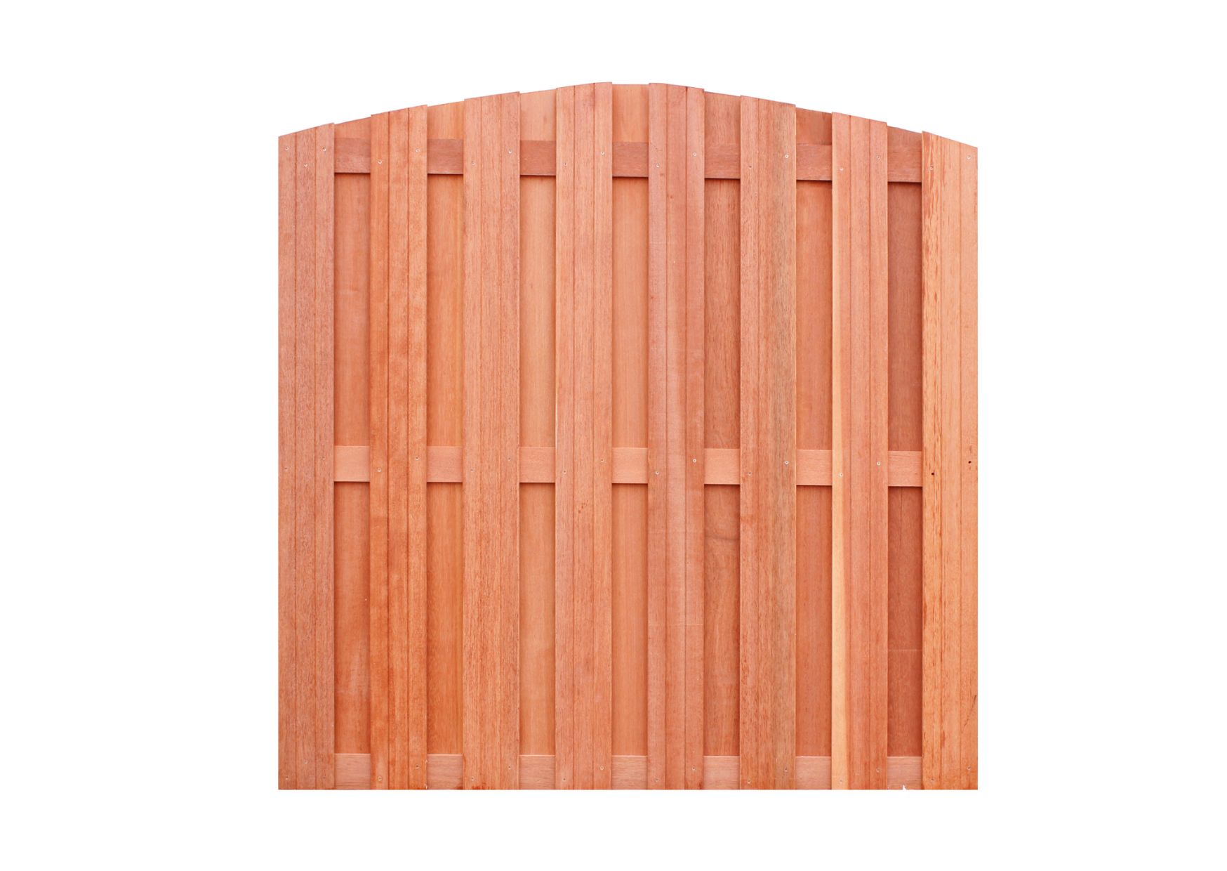 Schutting hardhout geschaafd met toog, 18-planks, 180 x 180 cm