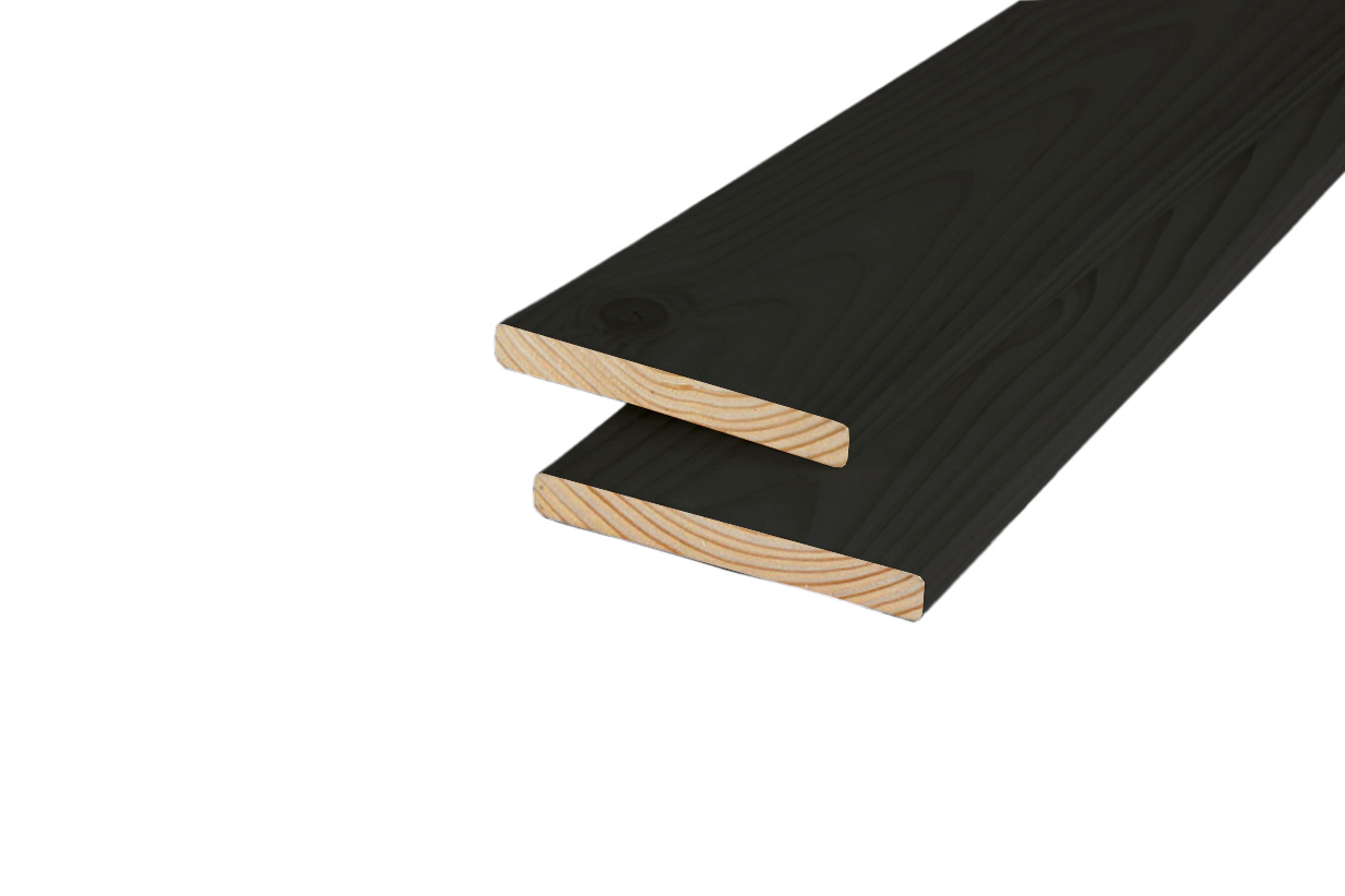 Vuren plank | 25 x 195 mm | geschaafd | Zwart geimpregneerd | 500 cm