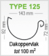 S-Lon | Dakgoot Lessenaarsdak Zink | Type 125 | 850-1020cm