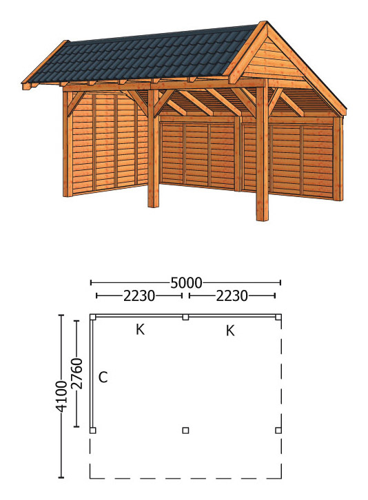 Trendhout | Kapschuur De Stee L 5000 | Combinatie 2 Trendhout | Kapschuur De Stee L 5000 | Combinatie 2