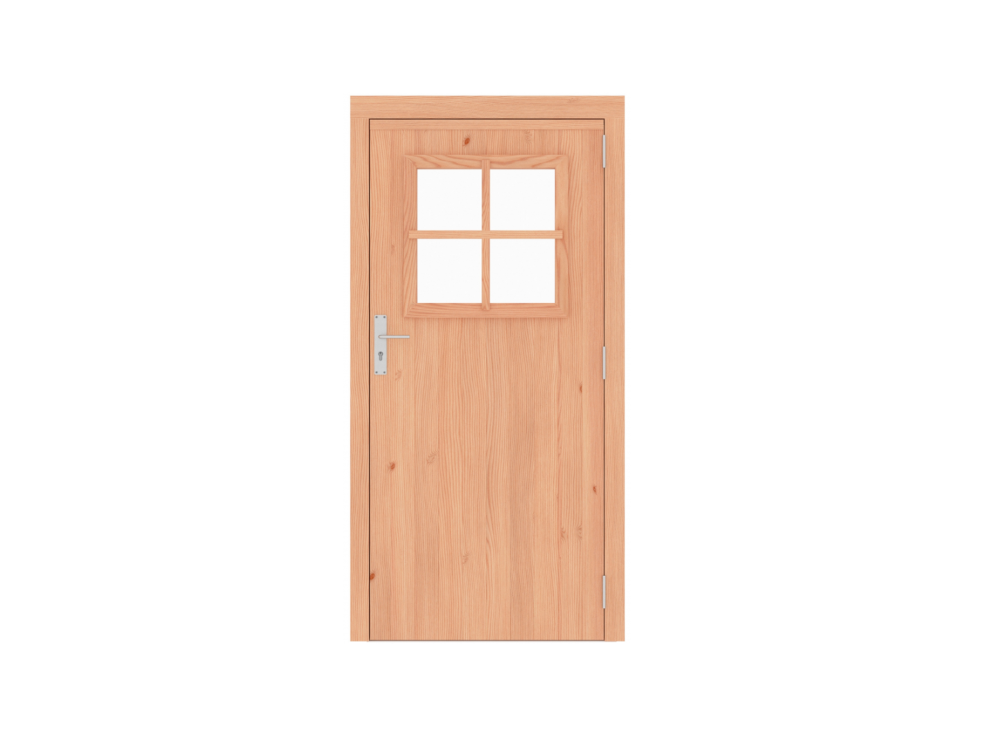 Enkele deur 4-ruits douglas, rechtsdraaiend, 102 x 202 cm