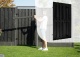 Poortdeur zwart geschaafd op stalen frame | 110 x 180 cm | Doe het zelf