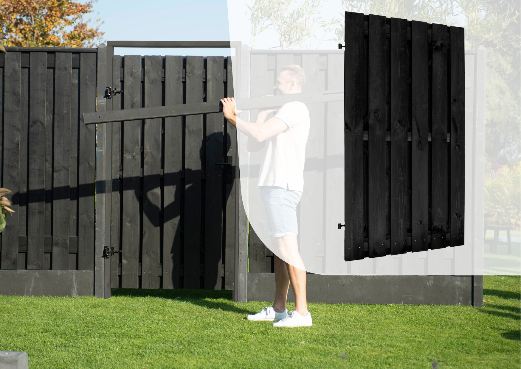 Poortdeur | Zwart gespoten | Geschaafd | Stalen frame | 100 x 190 cm