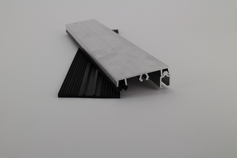 Aluminium profielset | Oplegrubber + zijsluitprofiel | 10 mm | 700 cm