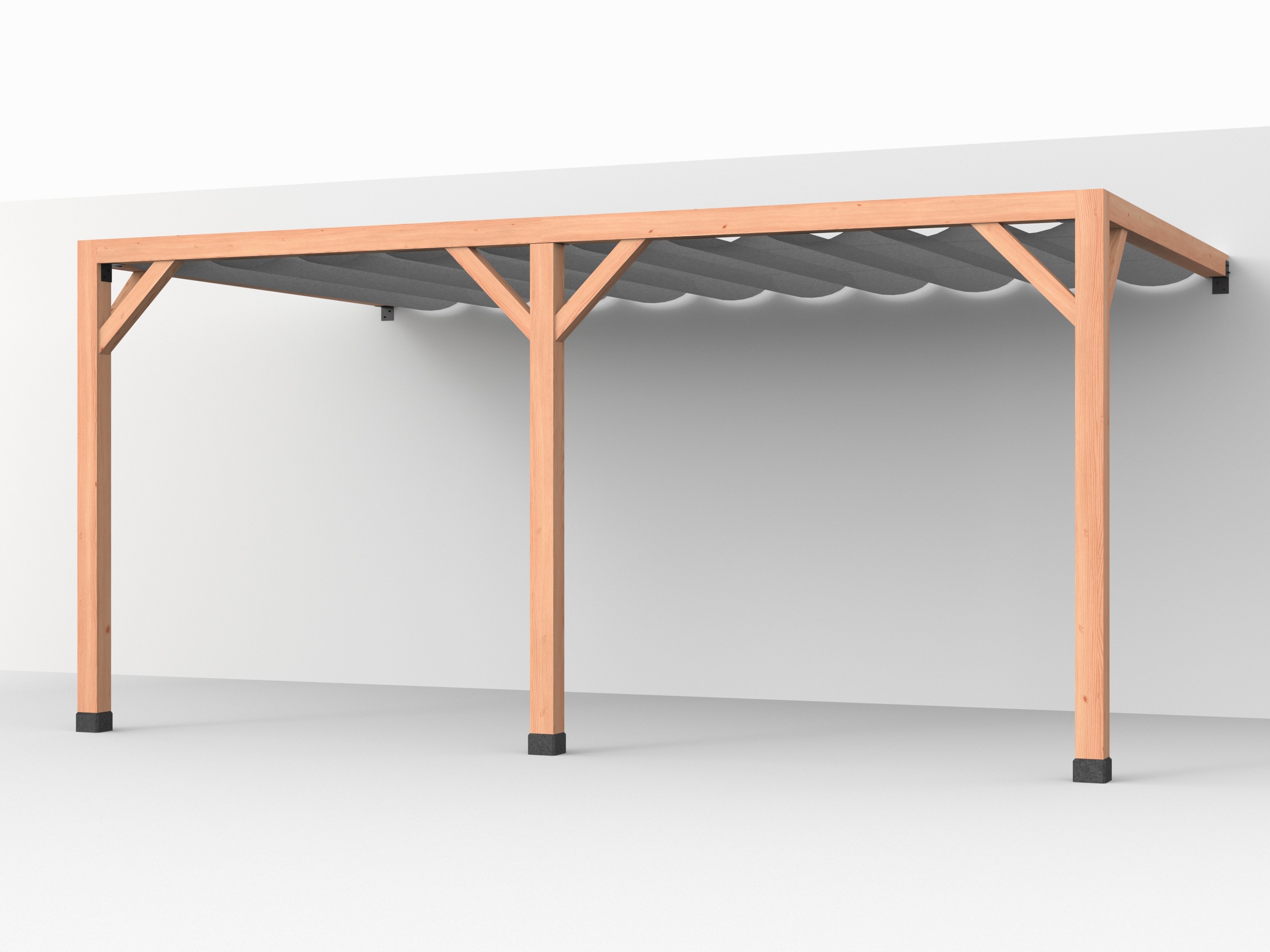 Pergola aan huis douglas fijnbezaagd antraciet, 524 x 312 cm