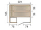 OUD_WEKA | Premium design | Sauna Bianco 1 L | 217 x 183 cm