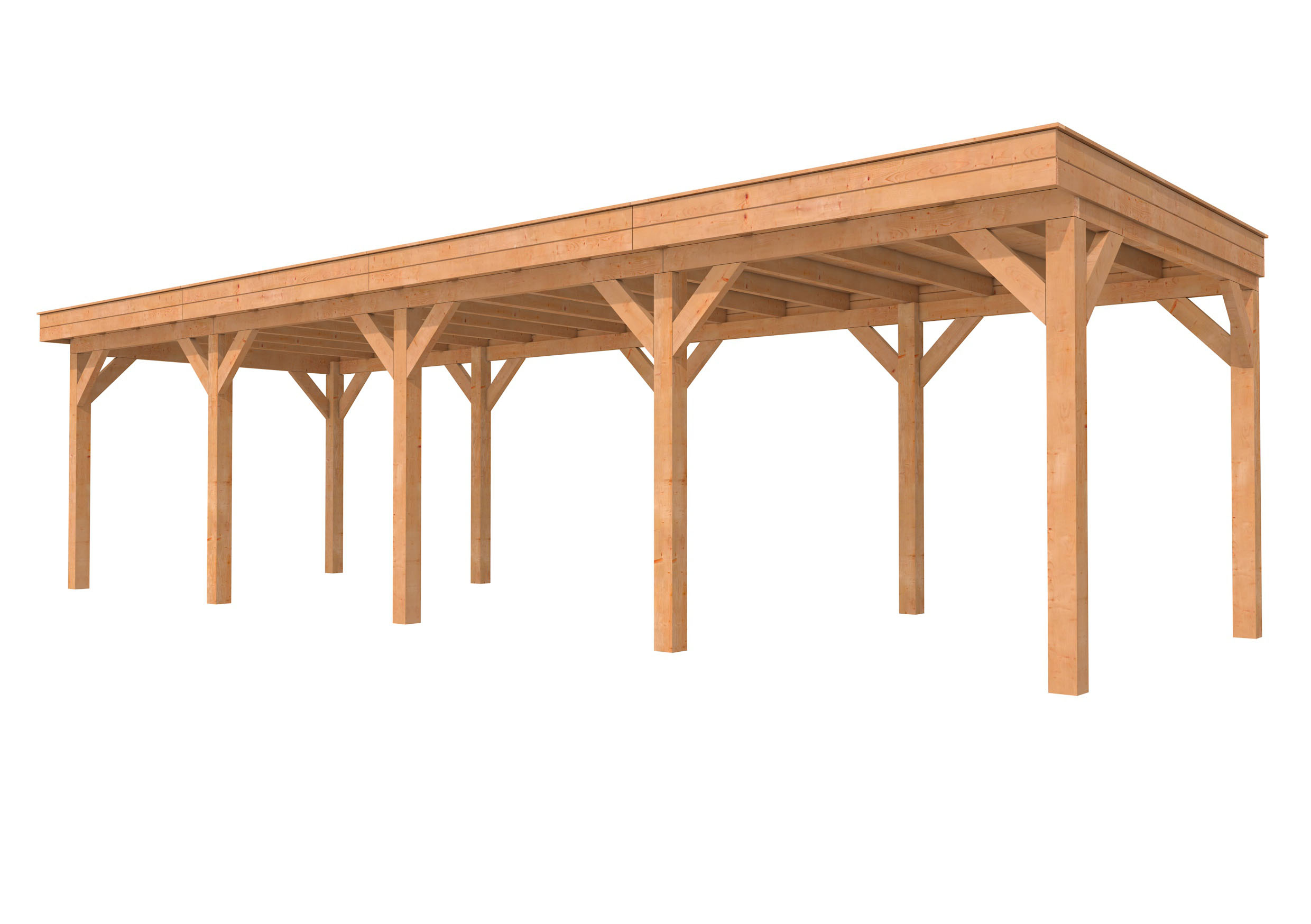 Hillhout douglas buitenverblijf plat dak premium | 1200 x 400 cm