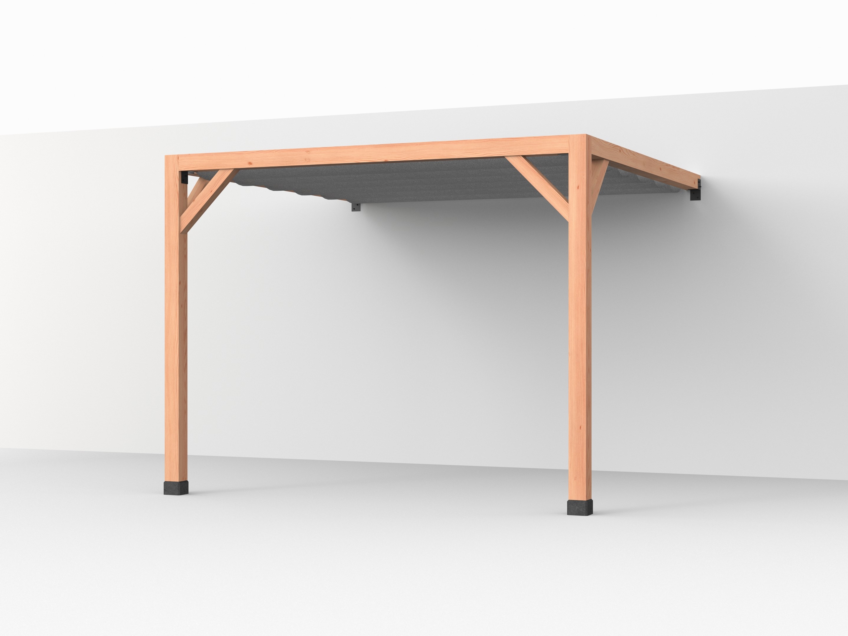 Douglas pergola fijnbezaagd | Aanbouw | 324 x 312 cm | Antraciet