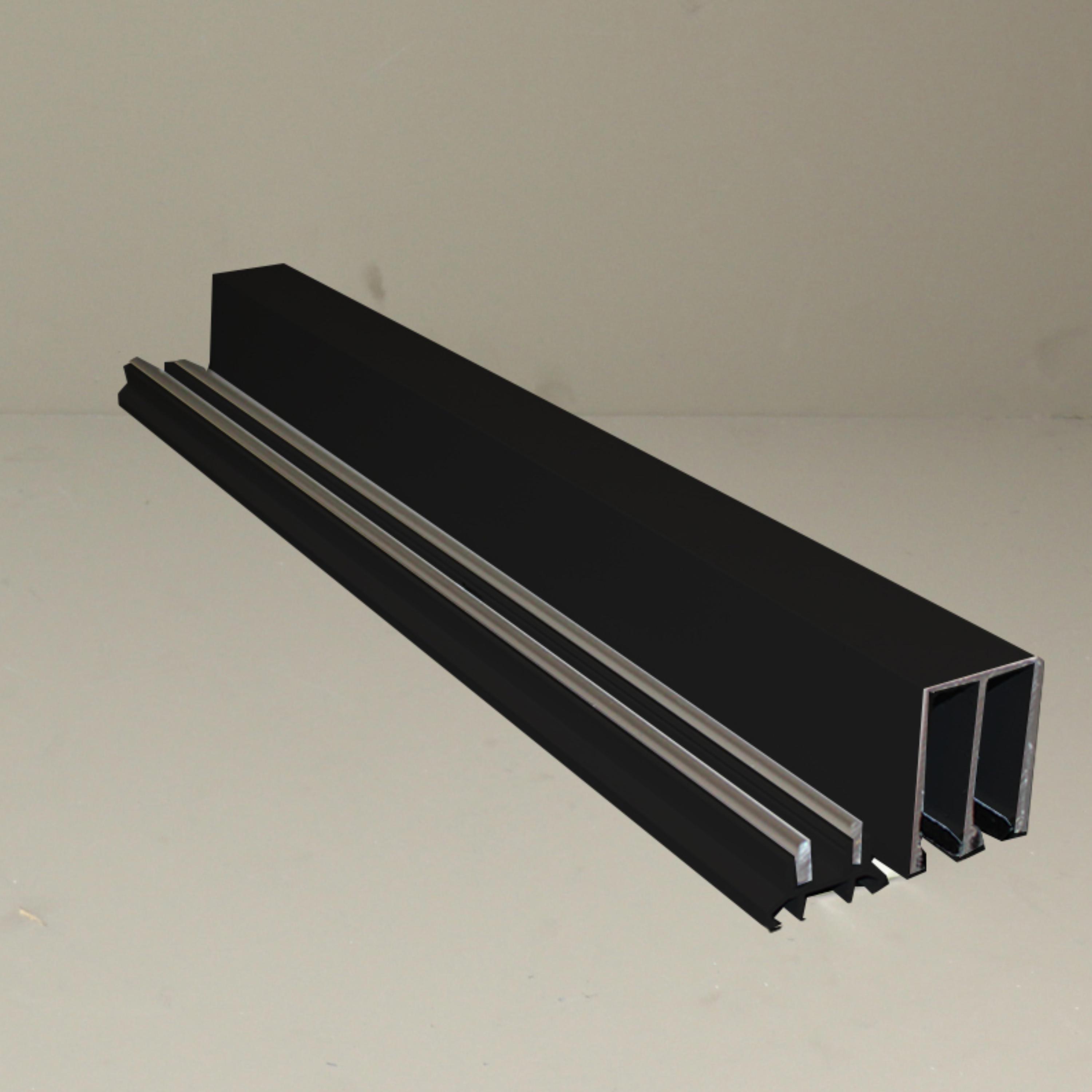 Railsysteem zwart 2-sporig, 200 cm