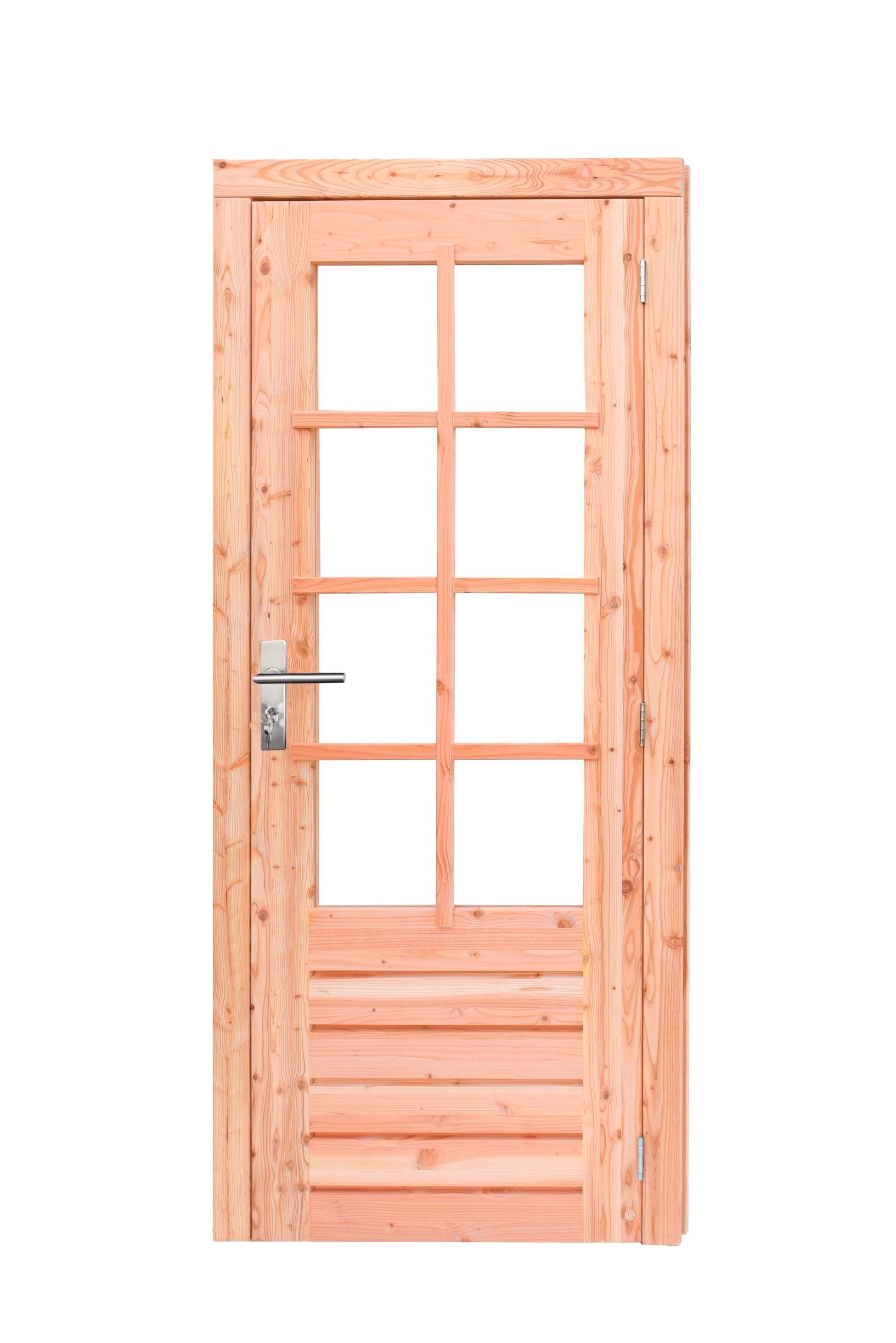 Woodvision enkele deur 8-ruits douglas, rechtsdraaiend, 90 x 201 cm