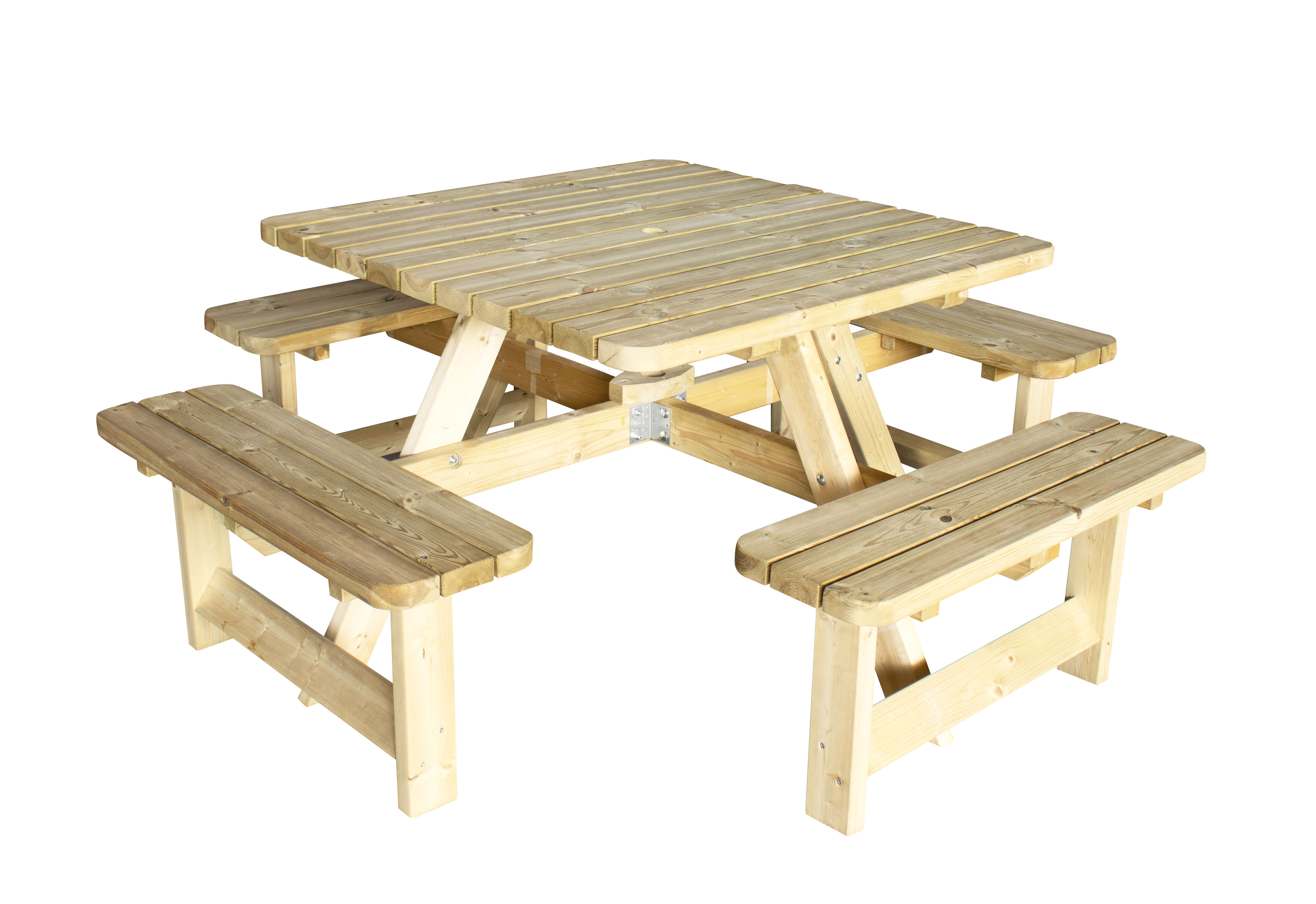 Picknicktafel vierkant, 200 cm, groen geïmpregneerd