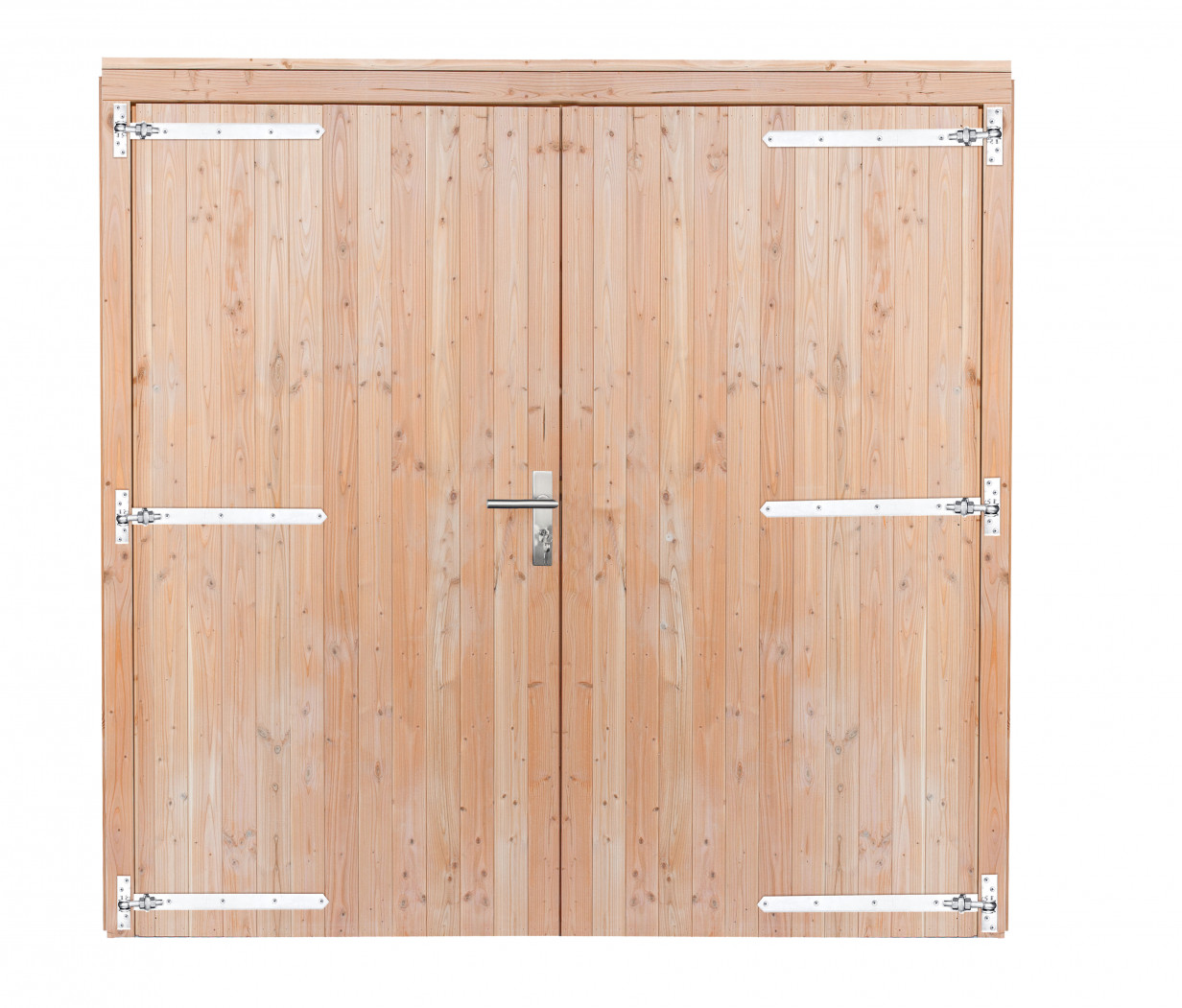 Woodvision | Douglas dubbele brede deur | Dicht | 255 x 209 cm | Groen geïmpregneerd