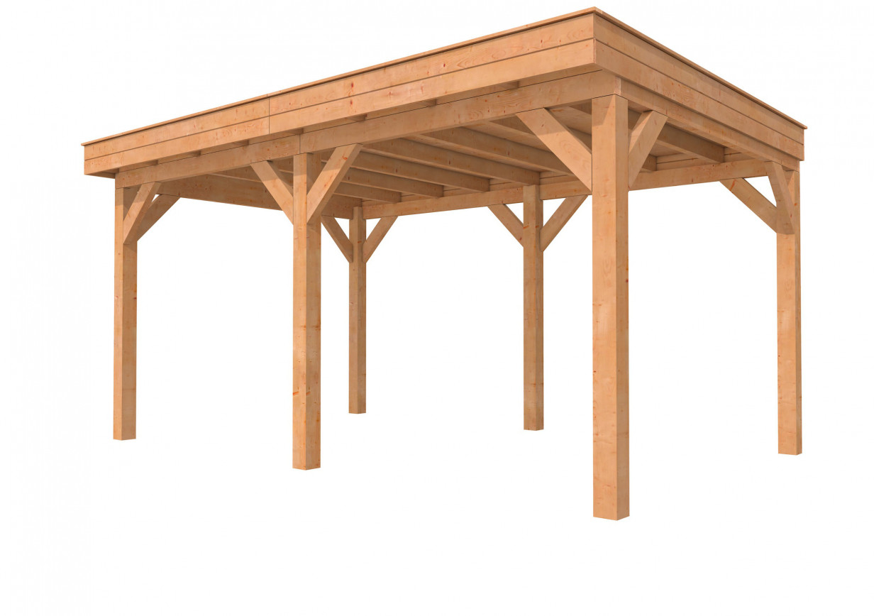 Hillhout douglas buitenverblijf plat dak premium | 500 x 310 cm