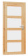 Woodvision | Vuren enkele deur | Melkglas 4-ruits | Linksdraaiend | 90 x 201 cm