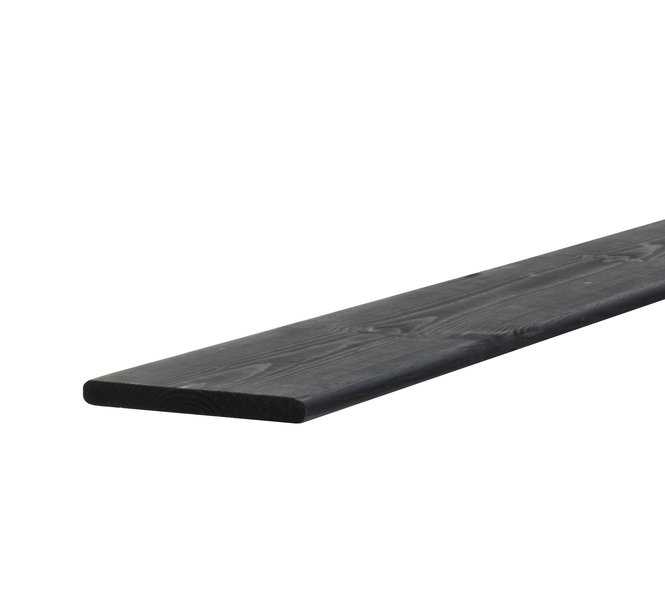 Geschaafde plank | Grenen | 15 x 140 mm | Zwart geïmpregneerd | 180 cm