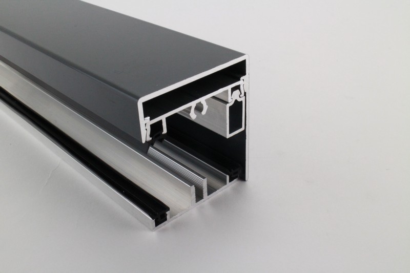 Aluminium profielset | Onderprofiel 7,5 mm + zijsluitprofiel + kliklijst in RAL | 16 mm | 100 cm