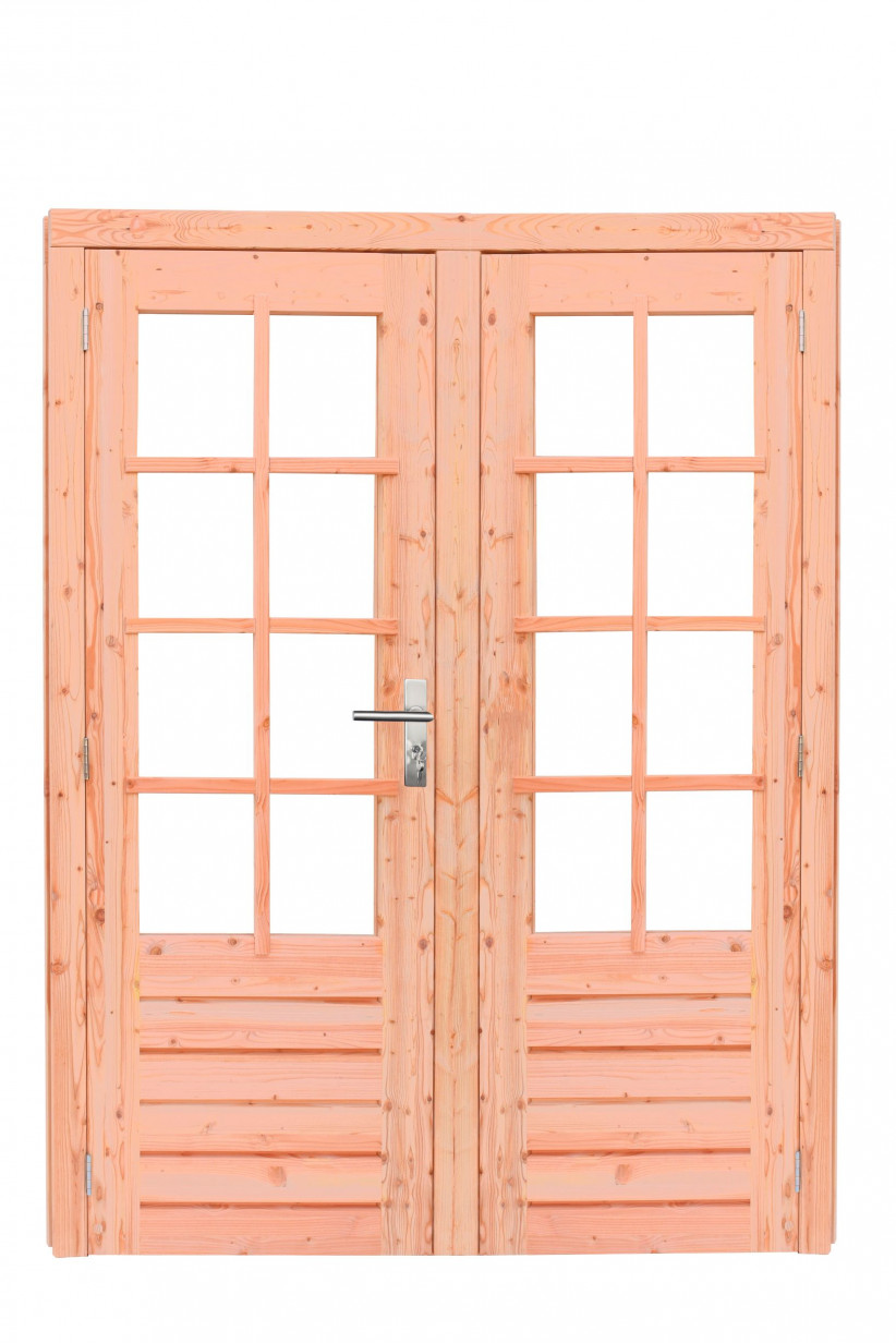 Woodvision | Douglas dubbele deur | 8-ruits | 168 x 201 cm | Groen geïmpregneerd