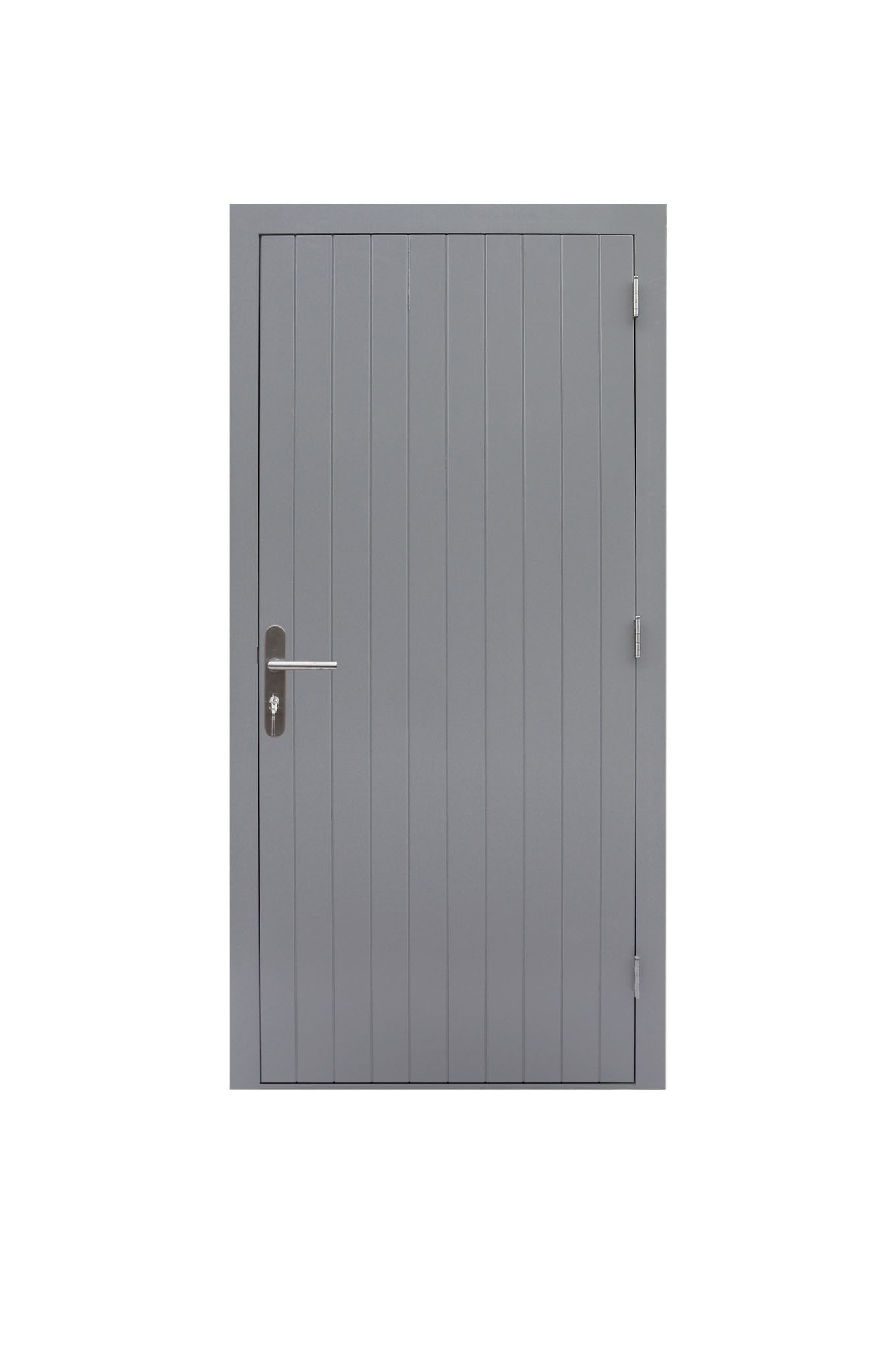 Hardhouten enkele dichte deur Prestige, rechtsdraaiend, 109 x 221 cm, grijs gegrond