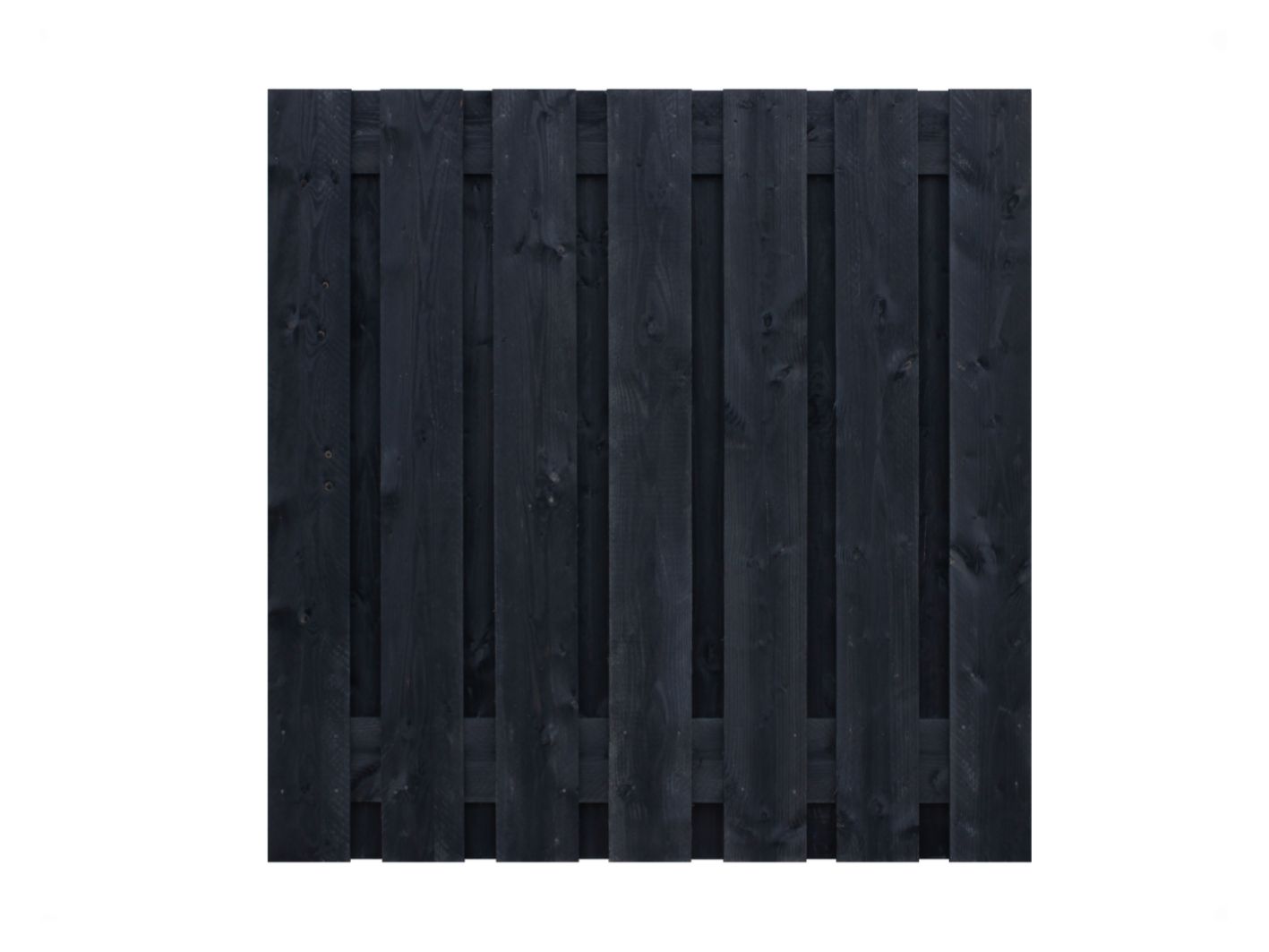 Schutting douglas fijnbezaagd met brede plank, 15-planks, 180 x 180 cm, zwart geïmpregneerd
