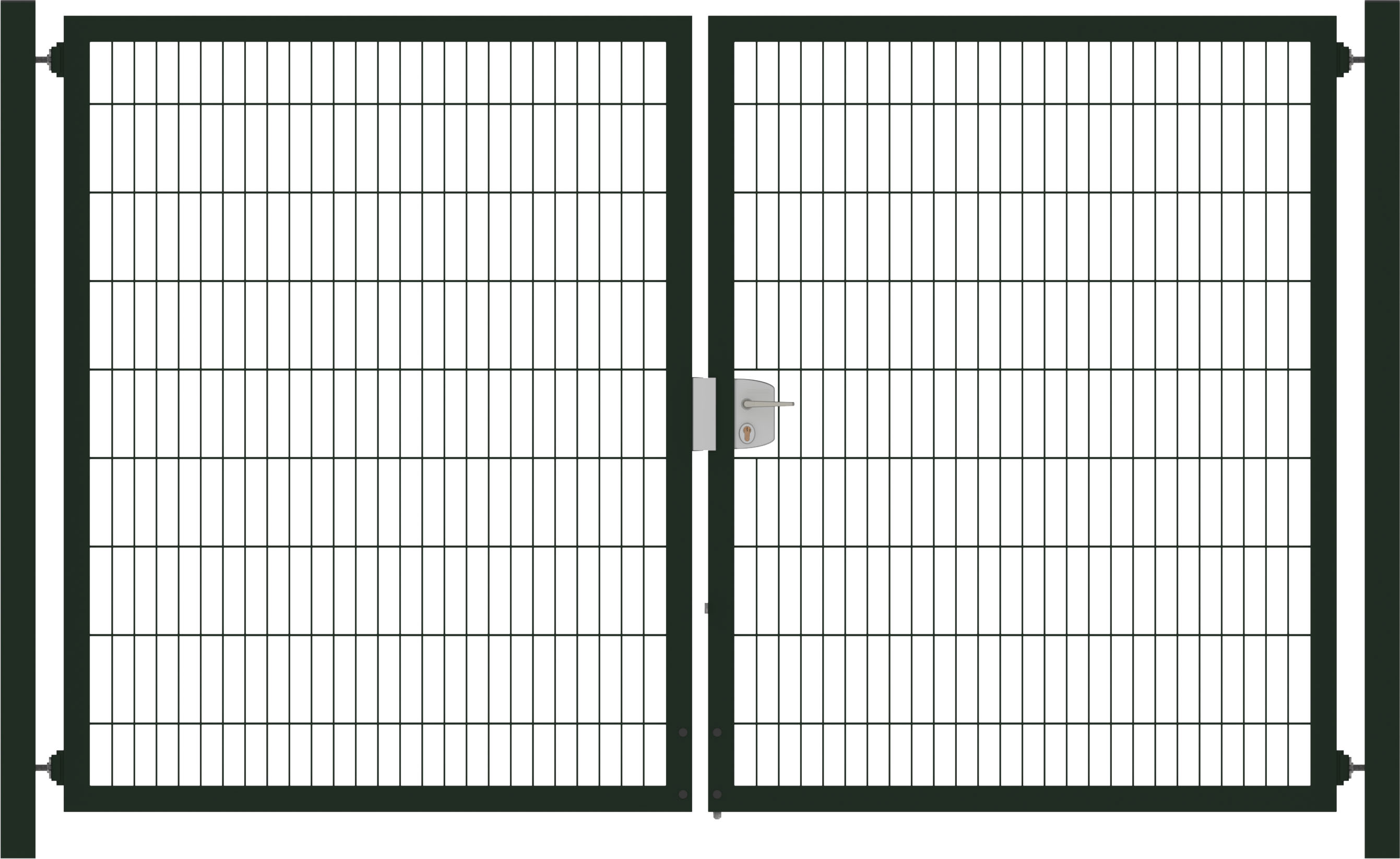 Hillfence | Premium dubbele poort | 180cm | Diepzwart RAL9005