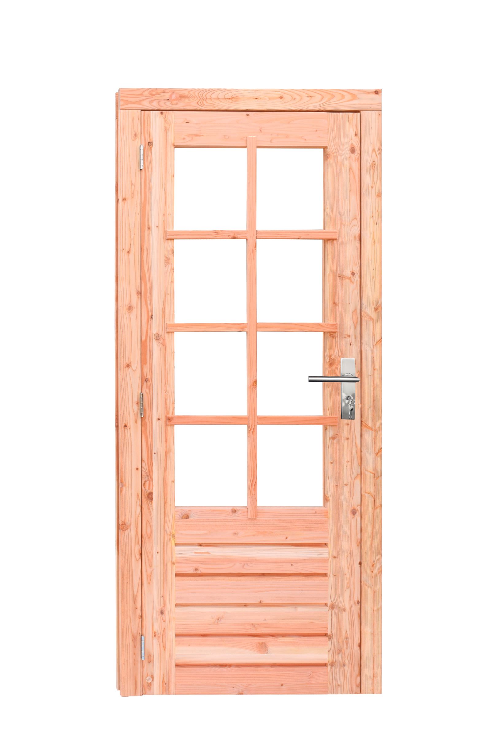 Woodvision enkele deur 8-ruits douglas, linksdraaiend, 90 x 201 cm