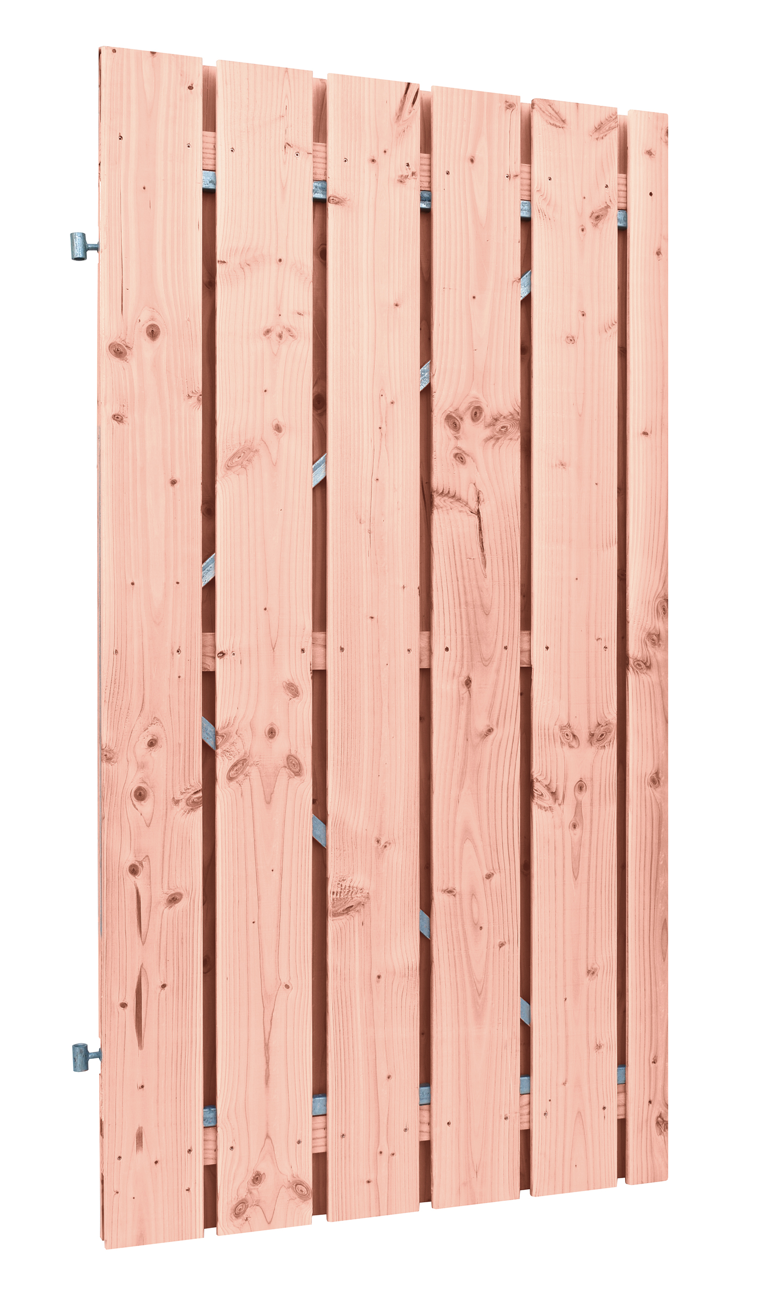 Redwood plankendeur op stalen frame | Geschaafd