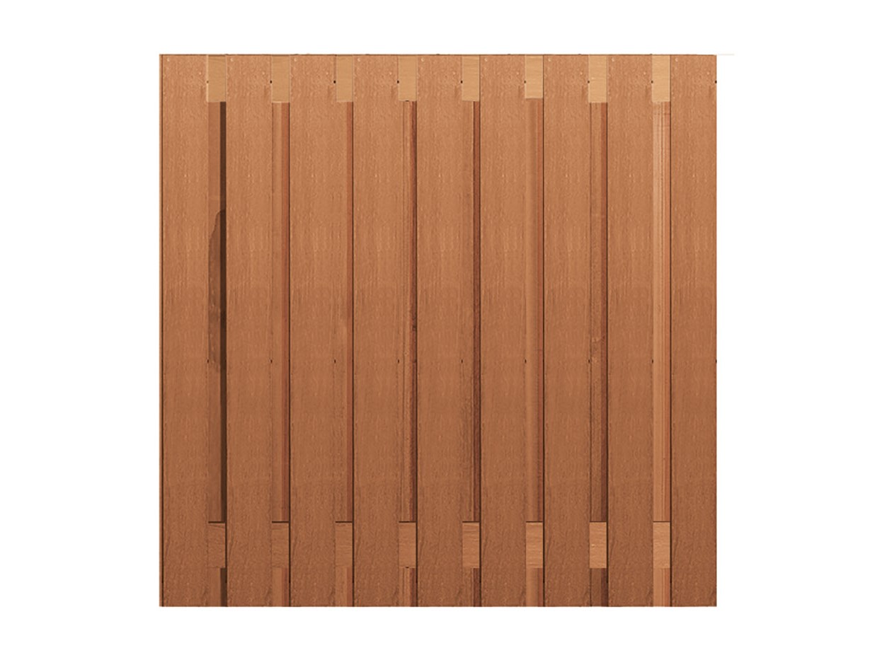 Schutting hardhout, 19-planks, 180 x 180 cm