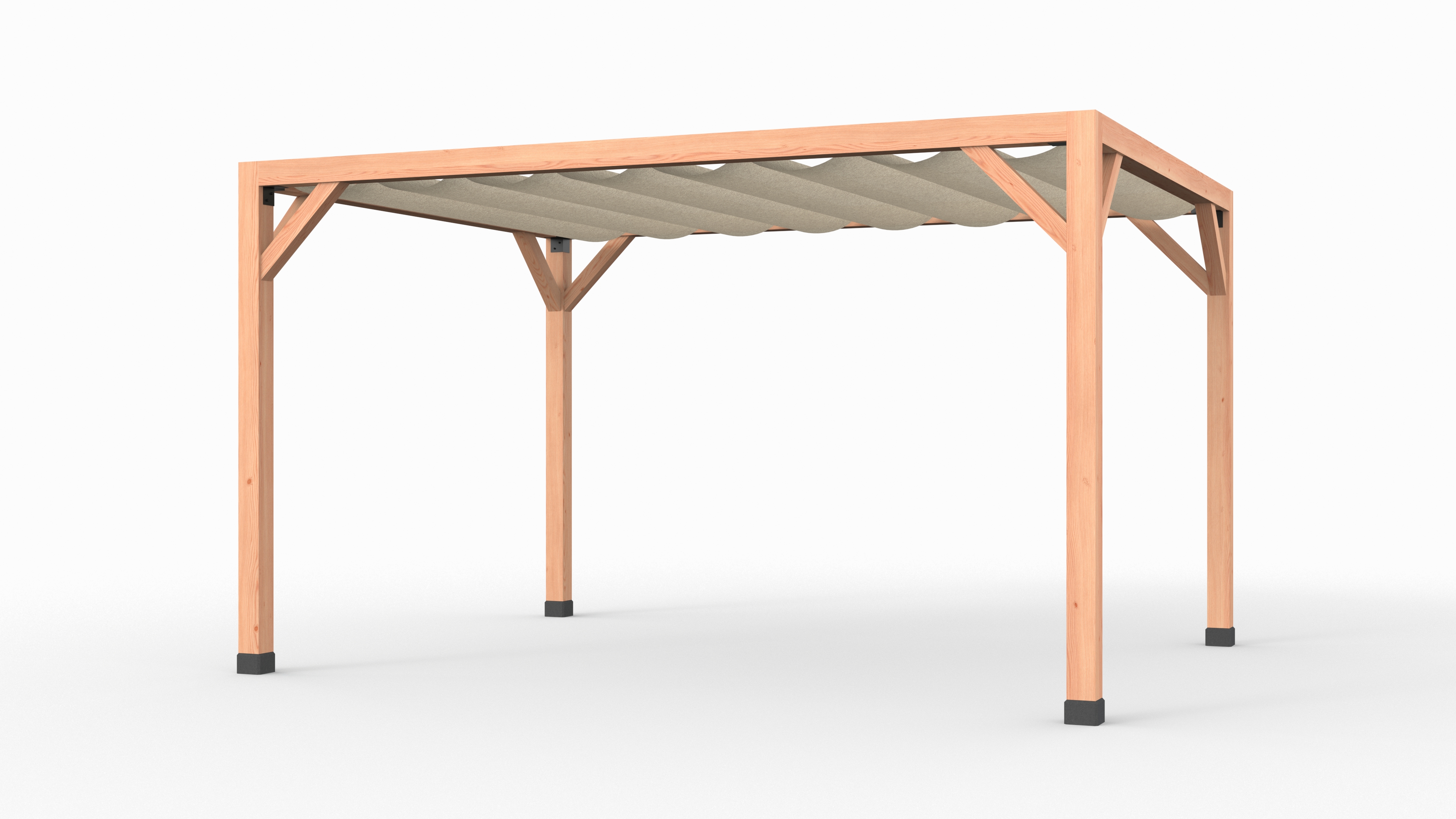 Douglas pergola fijnbezaagd | Vrijstaand | 424 x 324 cm | Gebroken wit