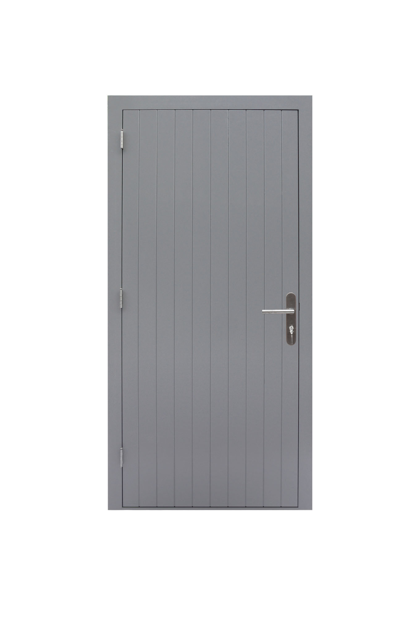 Hardhouten enkele dichte deur Prestige, linksdraaiend, 109 x 221 cm, grijs gegrond