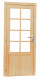 Woodvision | Vuren enkele glasdeur | 8-ruits | Rechtsdraaiend | 90 x 201 cm
