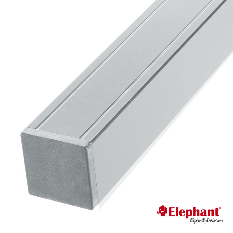 Elephant | Aluminium paal/kap | Grijs | 68x68 mm lengte 99 cm