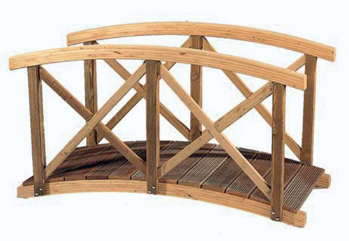 Gardival | Vijverbrug met kruisleuning | 290x90 cm