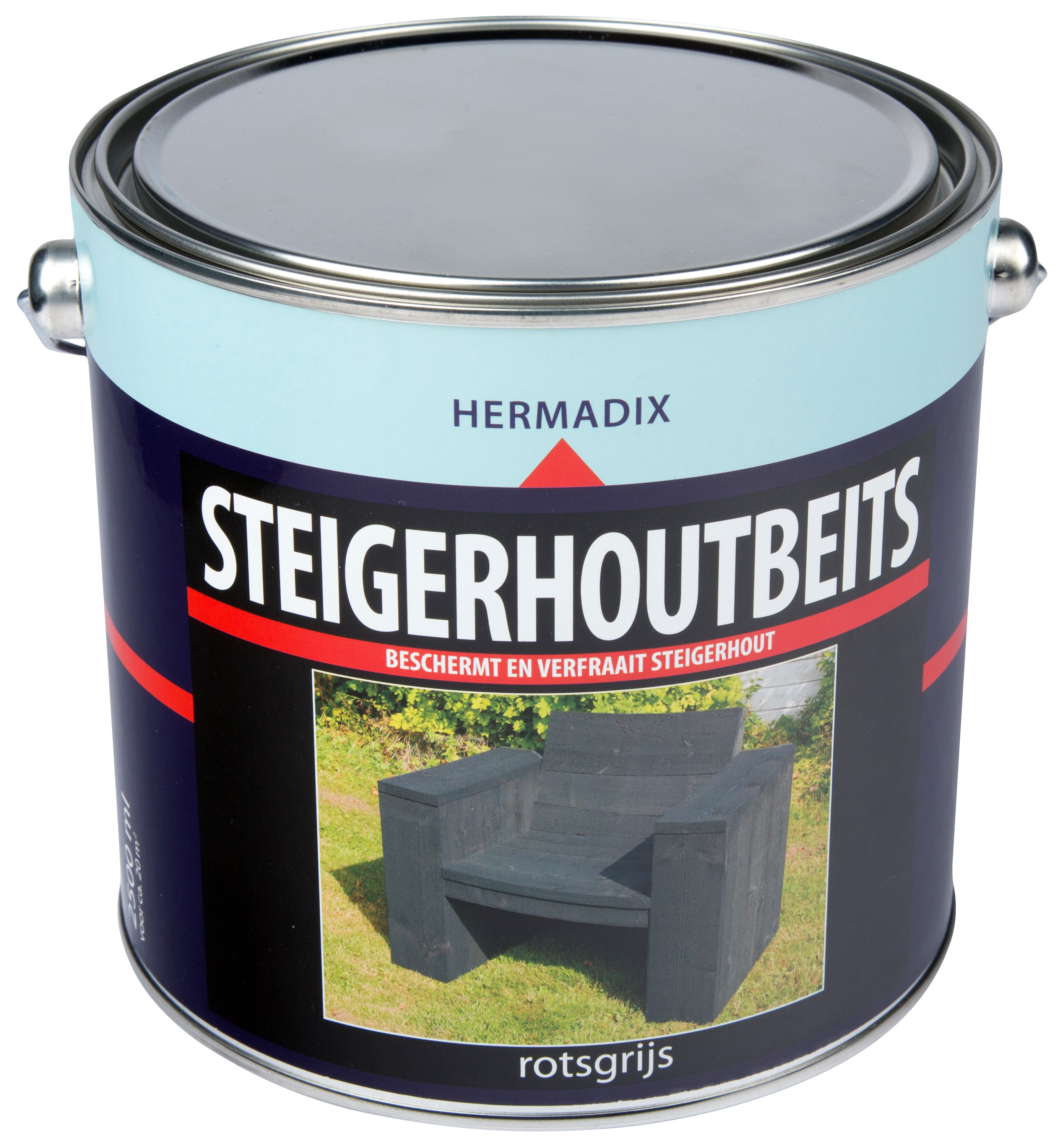Hermadix | Steigerhouten beits Rots Grijs | 2500 ml