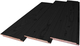 Sponningplank douglas zwart gespoten, 1.8 x 19.5 x 500 cm